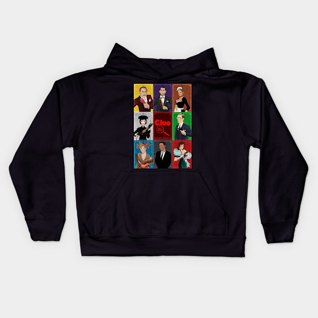 clue horror Kids Hoodie by Van Bouten Design